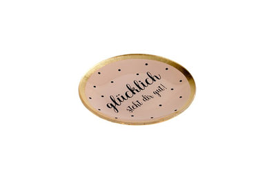 GIFTCAMPONY Love Plates, Glasteller M  Glücklich steht Dir gut