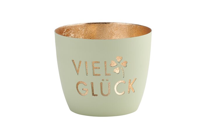 GIFTCAMPONY Madras Windlicht M Viel Glück