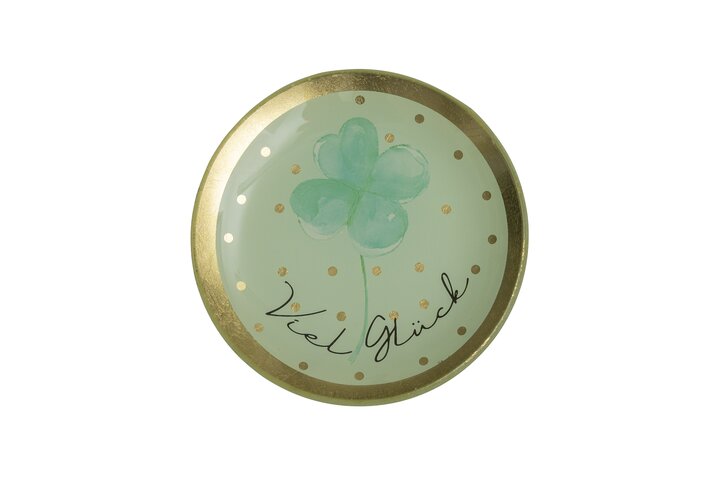 GIFTCAMPONY Love Plates Glasteller Viel Glück Rund
