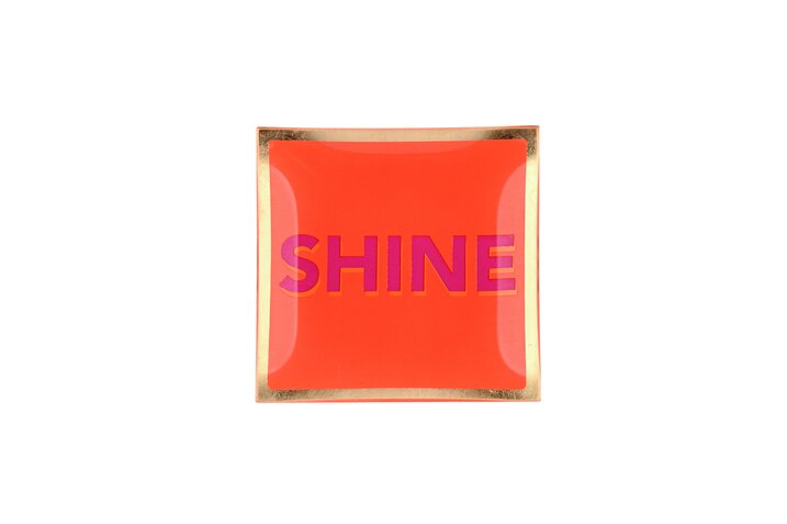 GIFTCAMPONY LOVE PLATES, GLASTELLER S, SHINE, NEON ORANGE