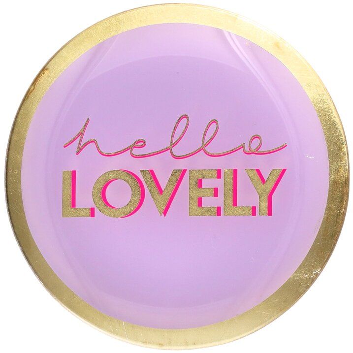 GIFTCAMPONY Love Plates, Glasteller M, Motiv: Hello lovely, rund, lila