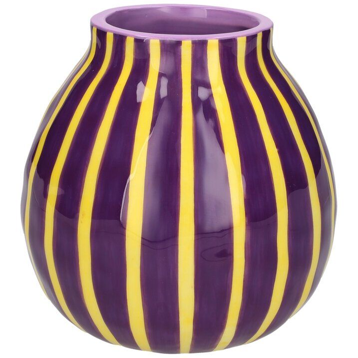 GIFTCAMPONY Artisan, Vase, H13,7cm, violett/gelb