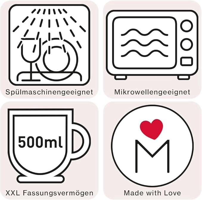 MEA-Living Tasse mit Henkel "Herz geschwungen Mama" anthrazit