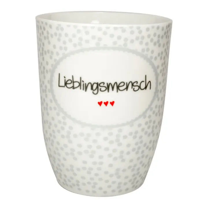 MEA-Living Tasse mit Henkel "Lieblingsmensch" grau