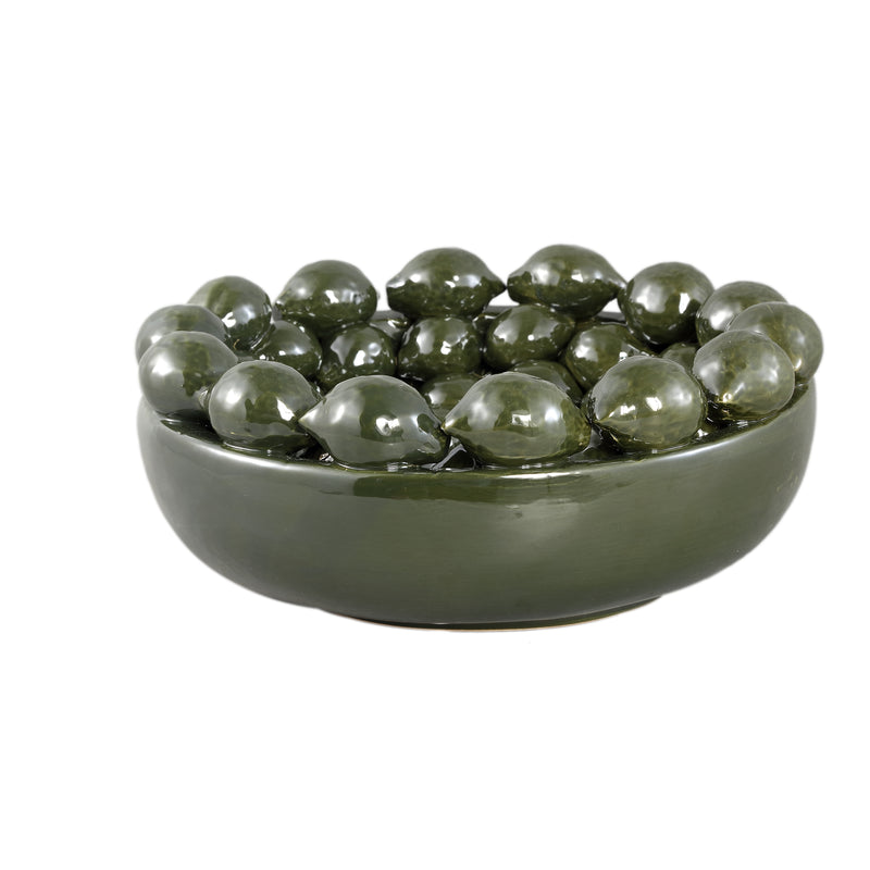 PTMD Mairey Moss green ceramic lemons bowl