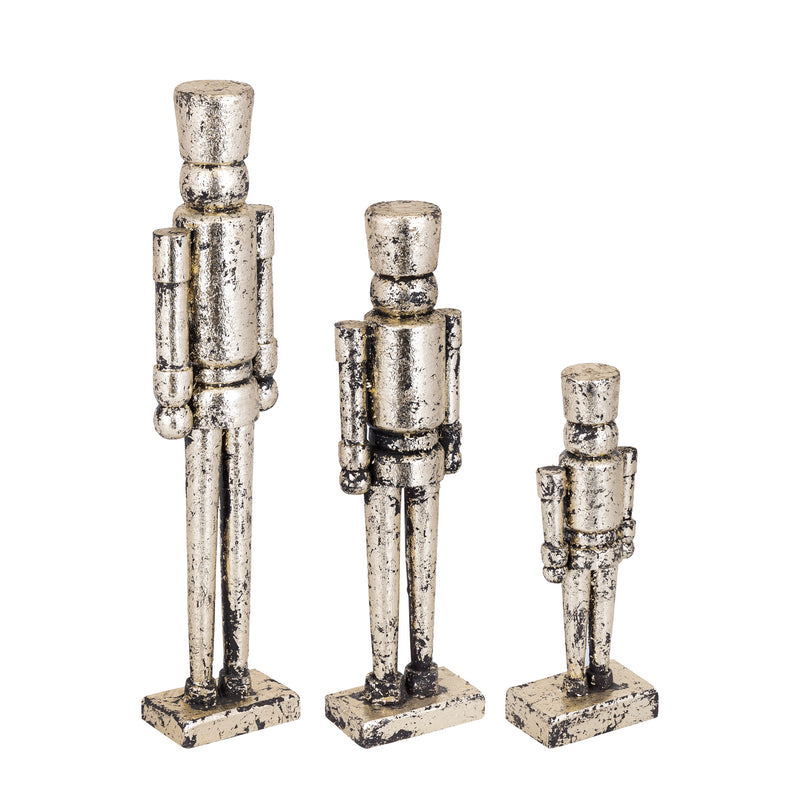 PTMD Lindae Gold foil wood nutcracker statue on base L