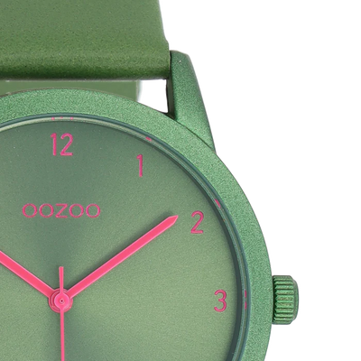OOZOO Timepieces Damenuhr mit Lederarmband Grün