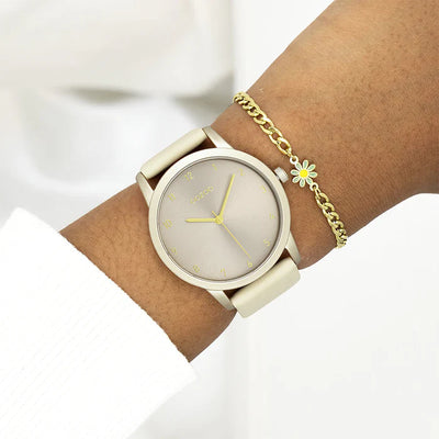 OOZOO Timepieces Damenuhr Lederarmband Beige