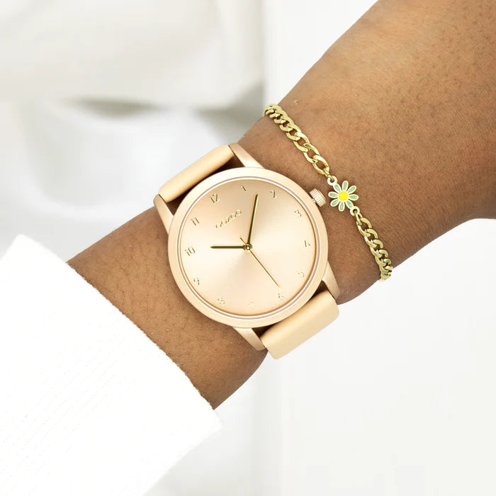 OOZOO Timepieces Damenuhr Lederarmband Nude