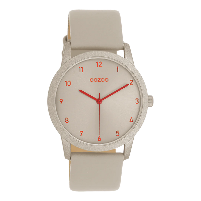 OOZOO Timepieces Damenuhr mit Lederarmband Taupe