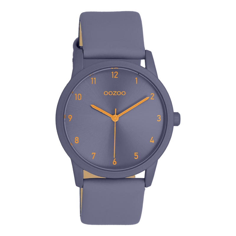 OOZOO Timepieces Damenuhr Lederarmband Blaugrau