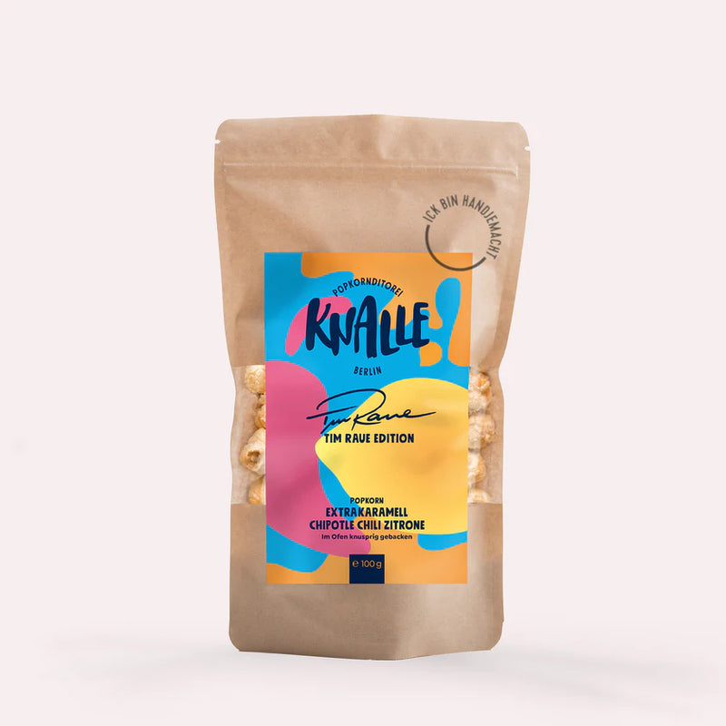 Knalle Popcorn  Extrakaramell Chipotle Chili Zitrone Popcorn – limitierte Tim Raue Edition