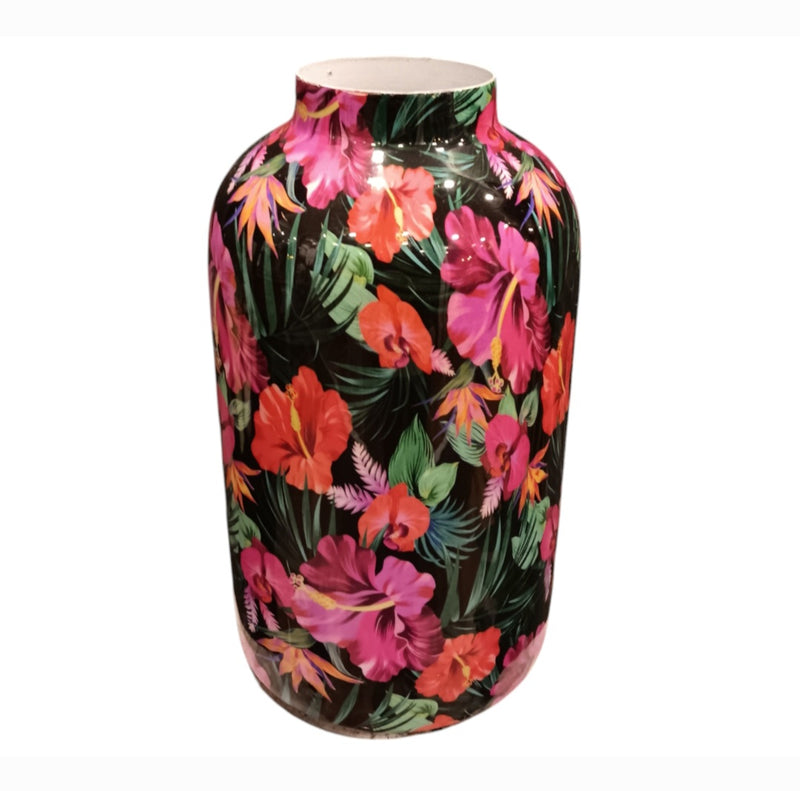 Blütenecht Metall Vase Blumen Motiv M