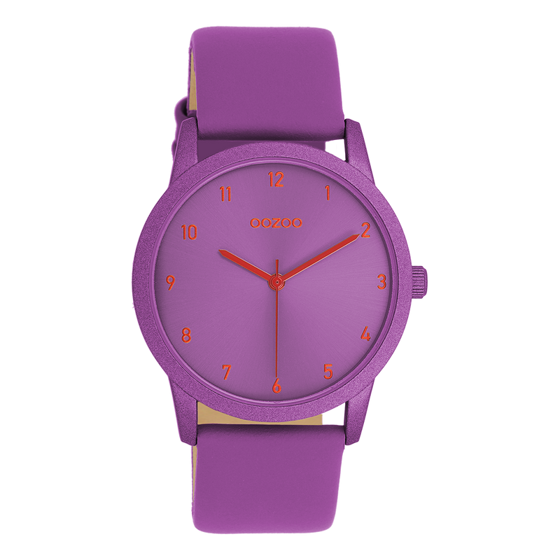 OOZOO Timepieces Damenuhr Lederarmband Lila