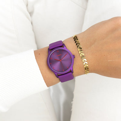 OOZOO Timepieces Damenuhr Lederarmband Lila