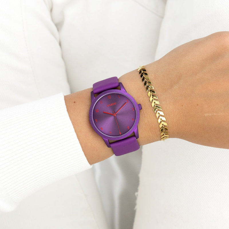 OOZOO Timepieces Damenuhr Lederarmband Lila