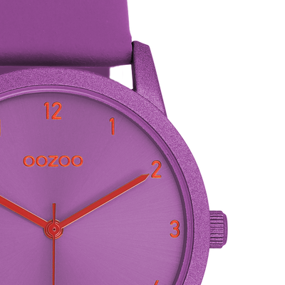OOZOO Timepieces Damenuhr Lederarmband Lila